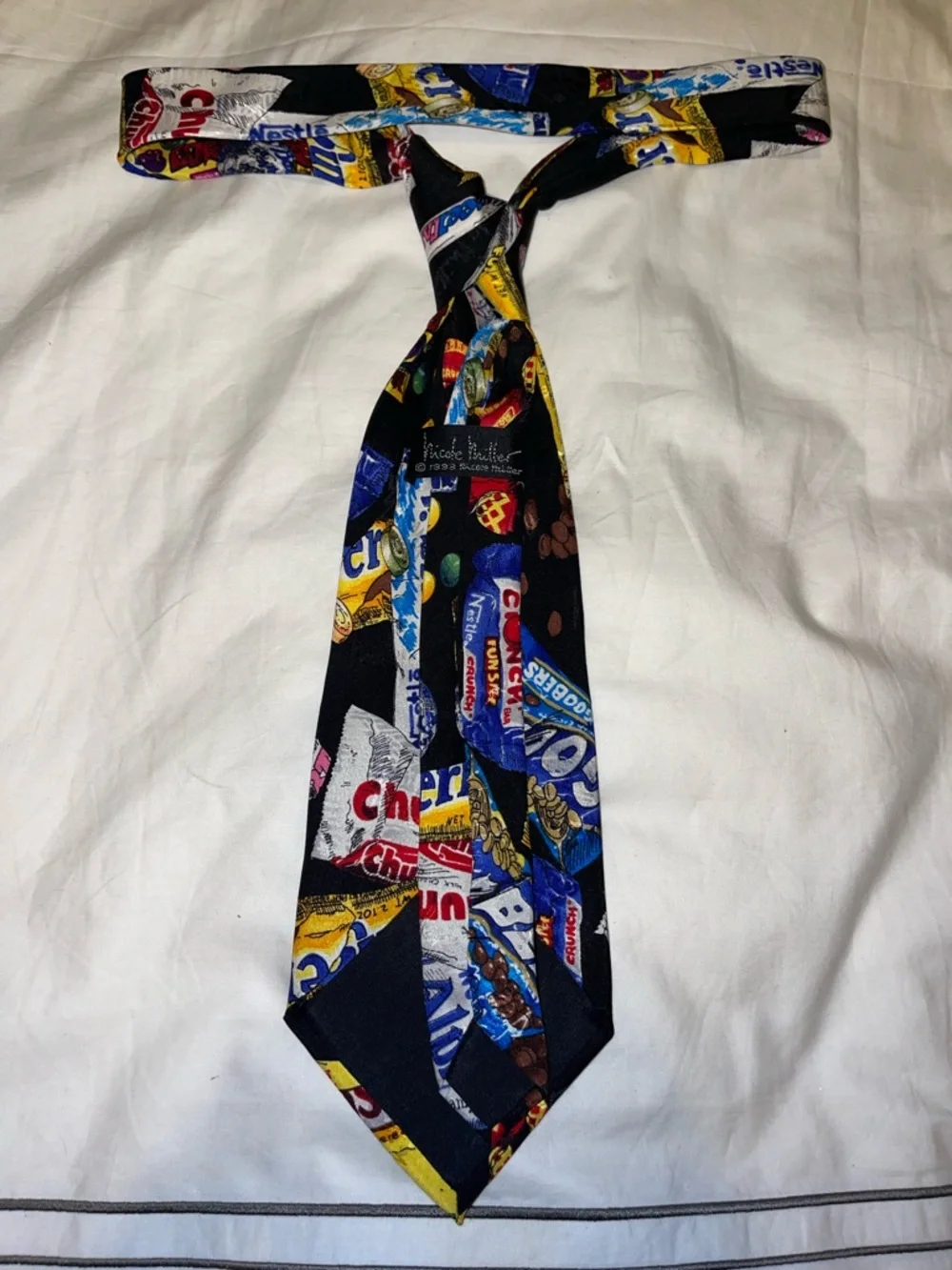Nicole Miller Novelty Candy Print Black Polyester Tie - Unbranded